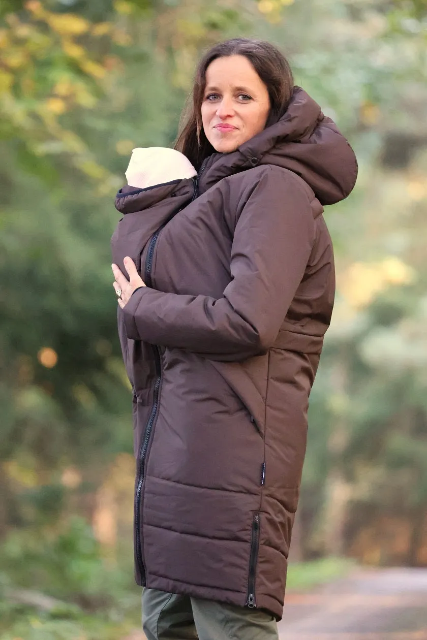 Angel Wings Babywearing Long Coat Brown