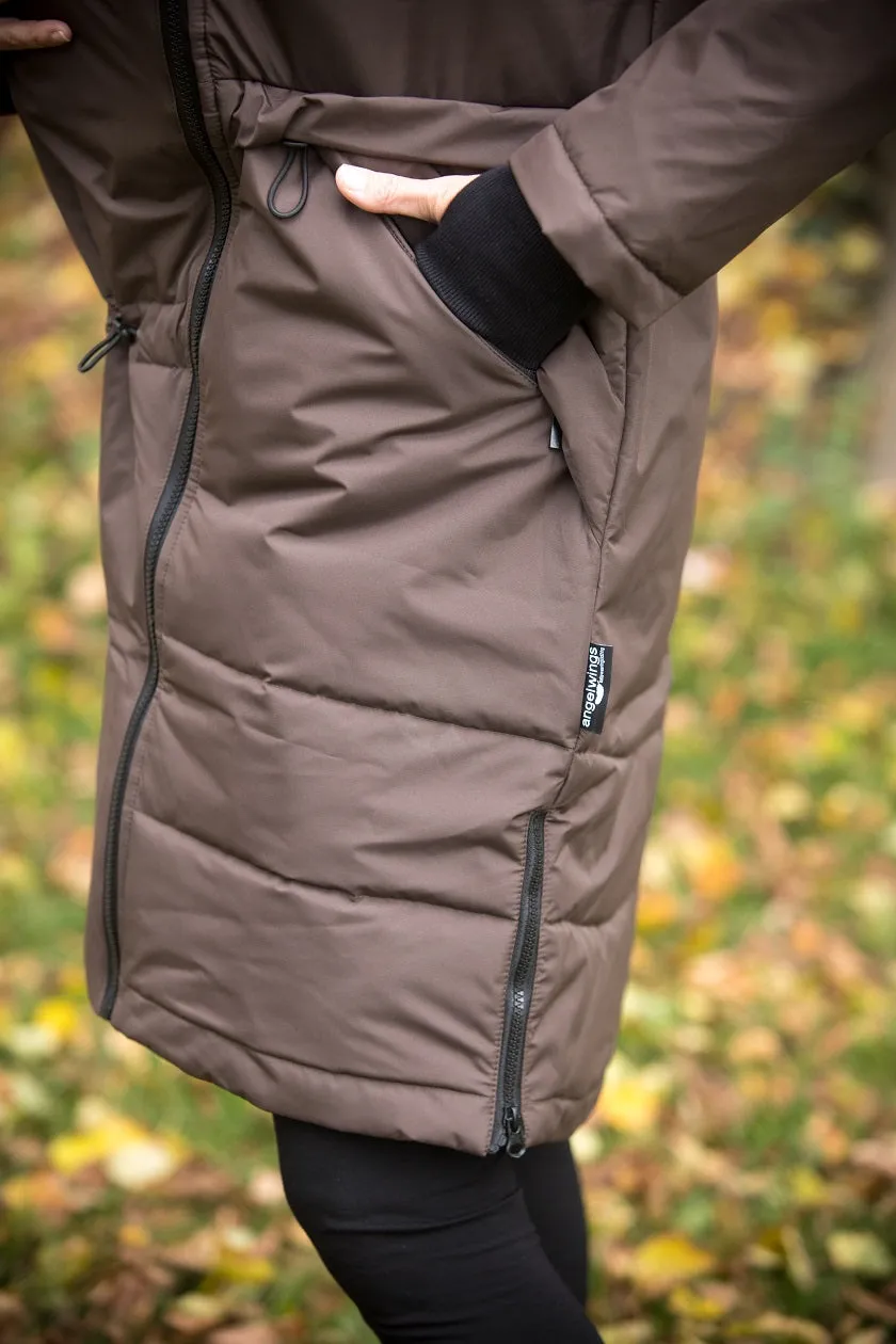 Angel Wings Babywearing Long Coat Brown
