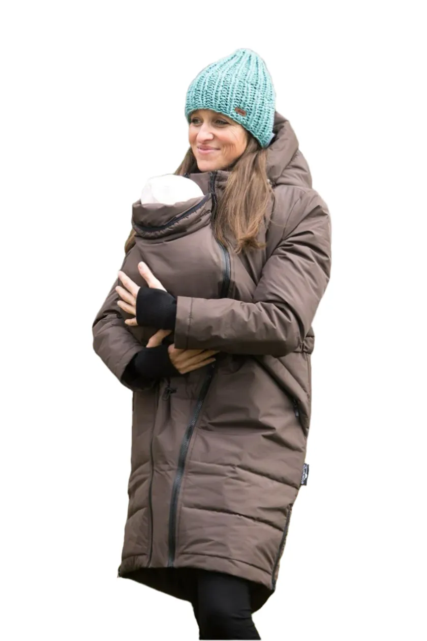Angel Wings Babywearing Long Coat Brown