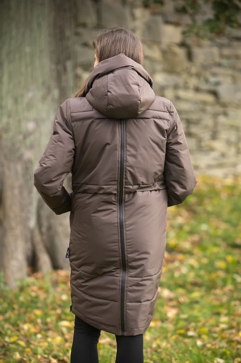 Angel Wings Babywearing Long Coat Brown
