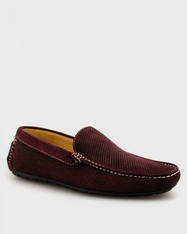 ANTICA CALZOLERIA  801-C MAROON SUEDE DRIVING SHOE