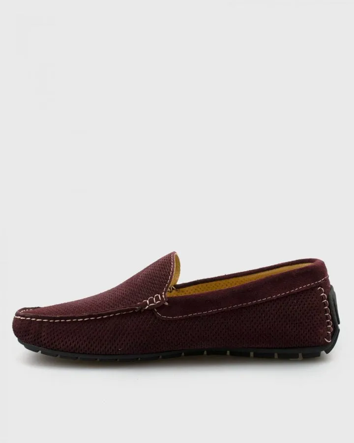 ANTICA CALZOLERIA  801-C MAROON SUEDE DRIVING SHOE