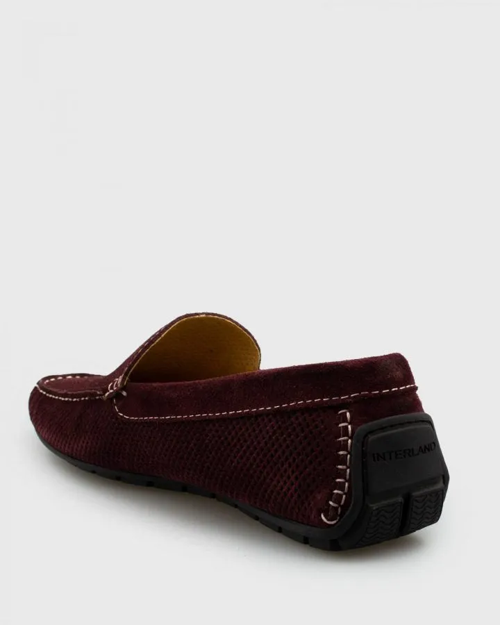 ANTICA CALZOLERIA  801-C MAROON SUEDE DRIVING SHOE
