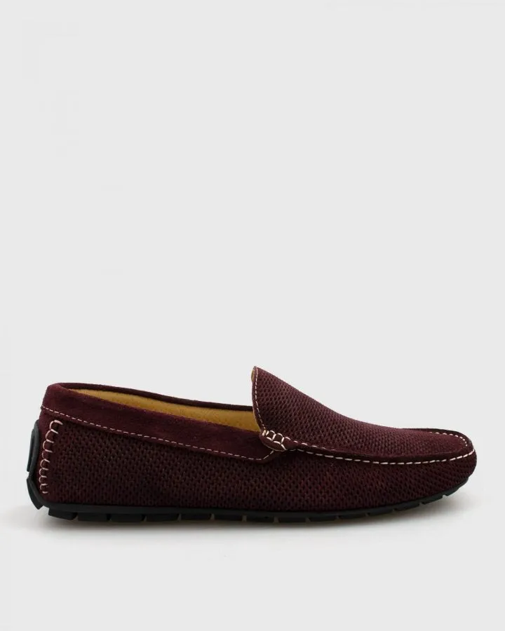 ANTICA CALZOLERIA  801-C MAROON SUEDE DRIVING SHOE