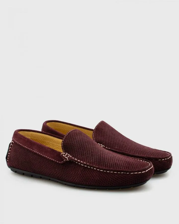 ANTICA CALZOLERIA  801-C MAROON SUEDE DRIVING SHOE