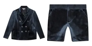 BLUMINT 2PC MILAN VELVET BLAZER W/MIL BERMUDAS