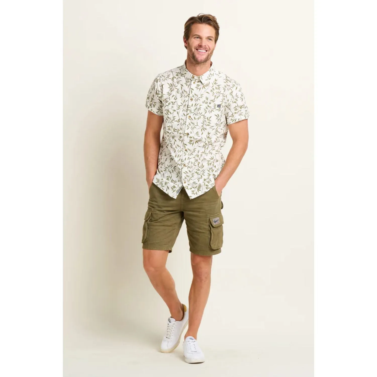 Brakeburn M White Bamboo Leaf Shirt