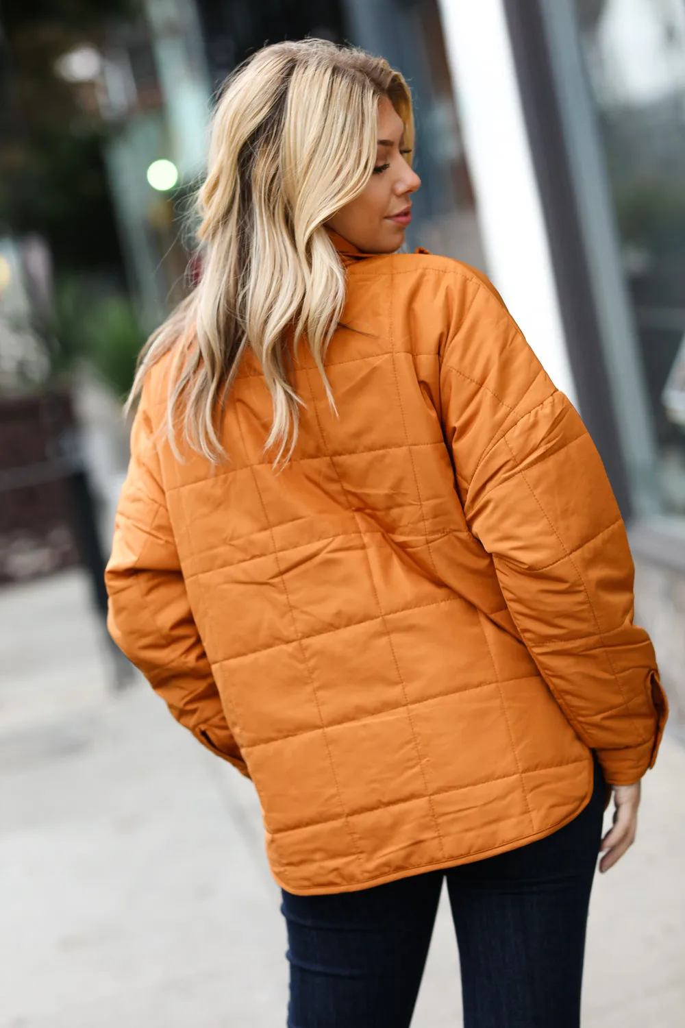 Butterscotch Quilted Puffer Jacket