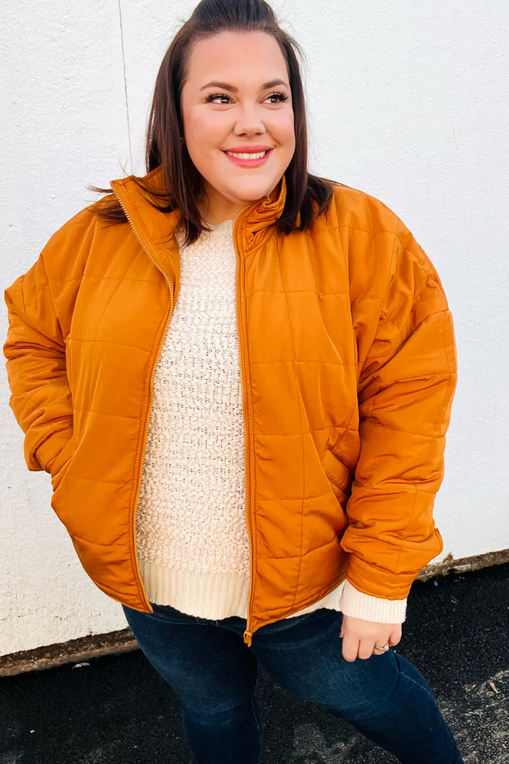 Butterscotch Quilted Puffer Jacket