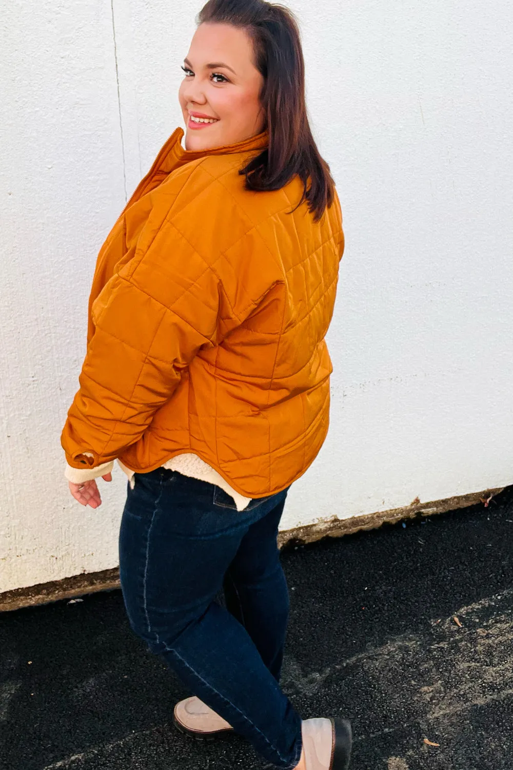 Butterscotch Quilted Puffer Jacket