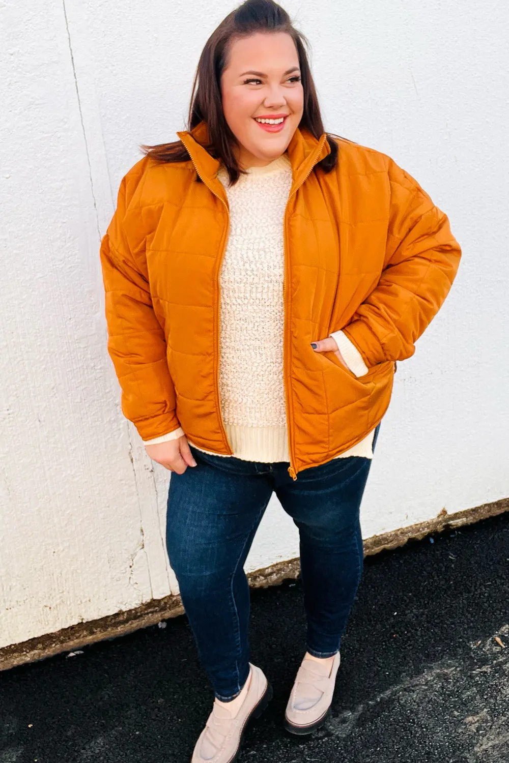 Butterscotch Quilted Puffer Jacket