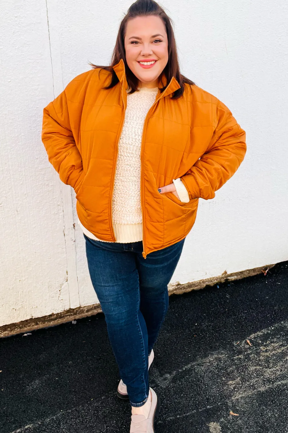 Butterscotch Quilted Puffer Jacket