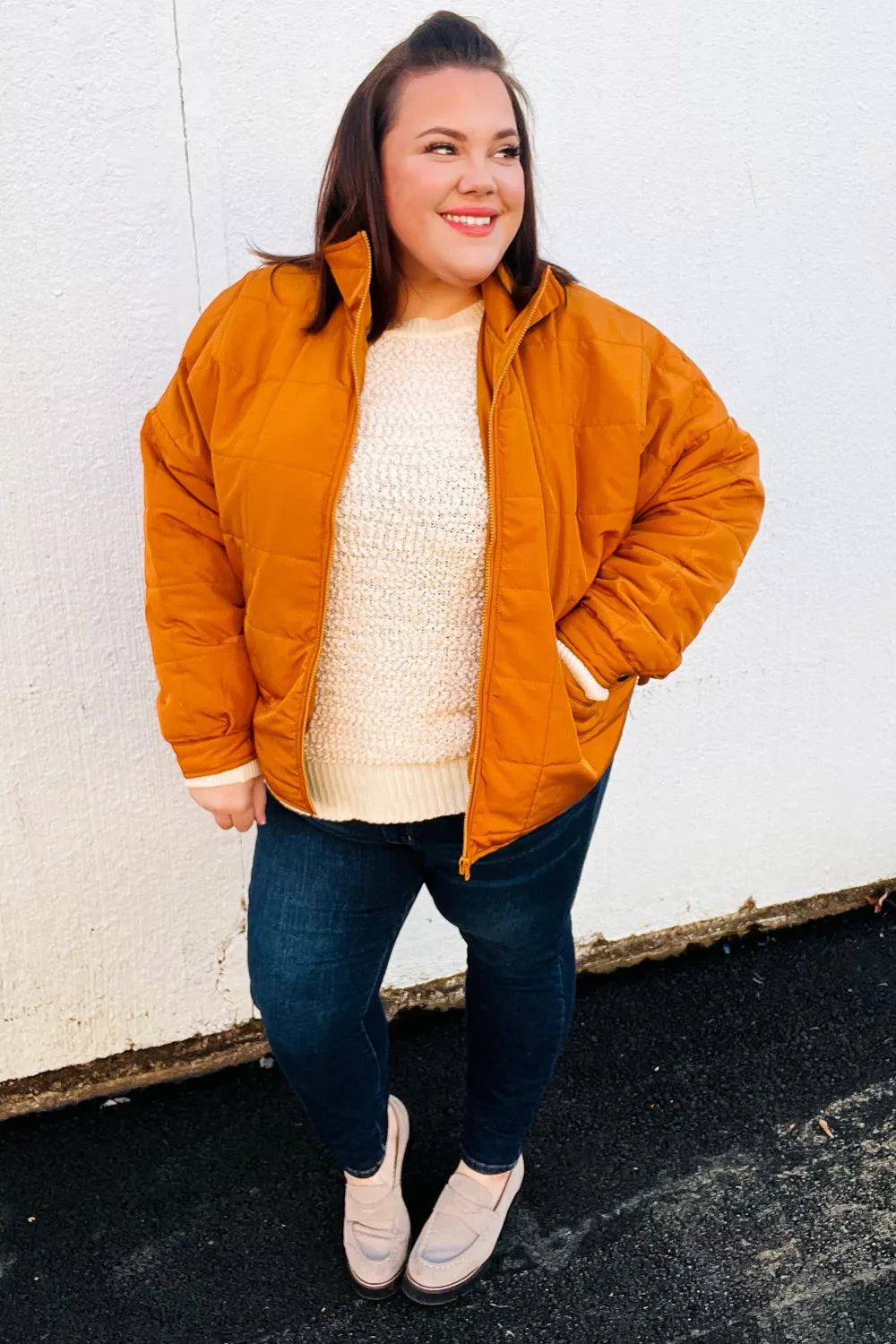 Butterscotch Quilted Puffer Jacket