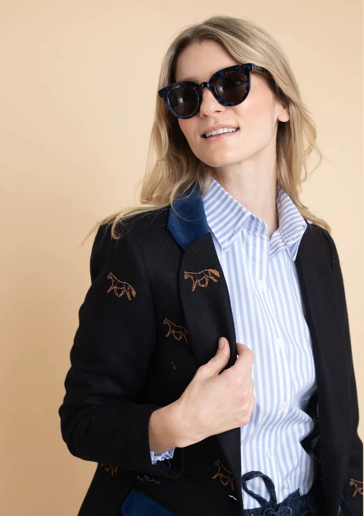 Cavaletti Embroidered Blazer | Noir