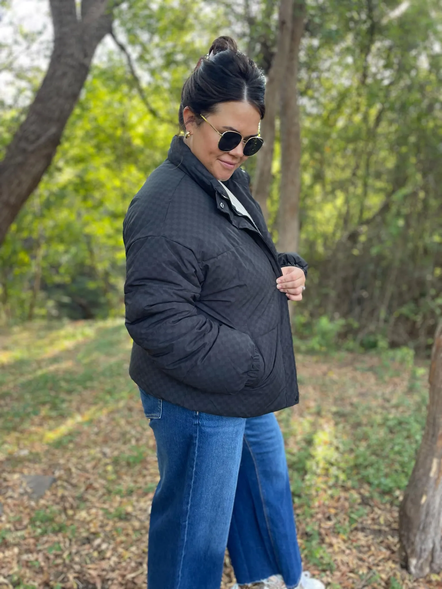 Checkerboard Puffer Jacket