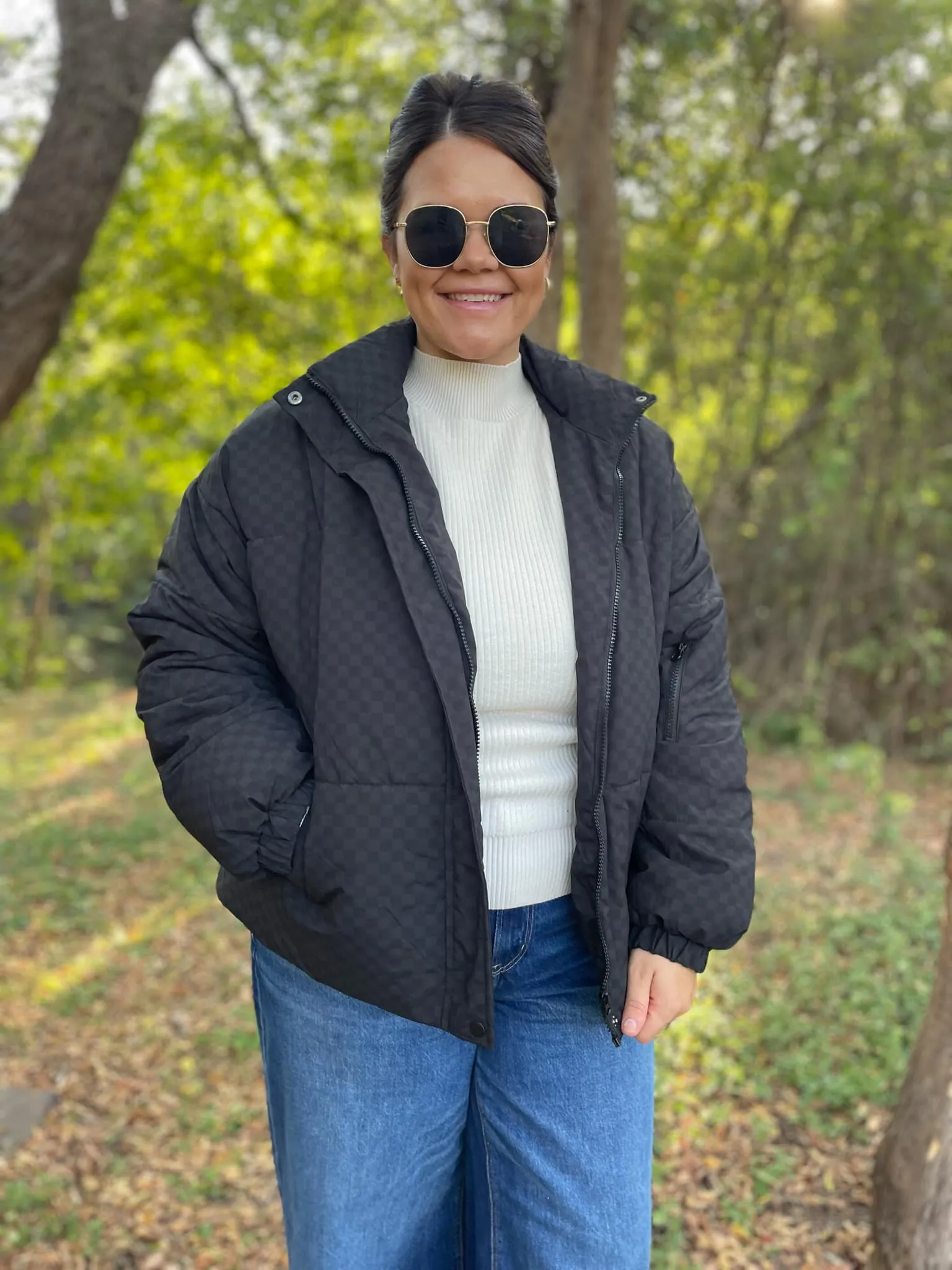 Checkerboard Puffer Jacket