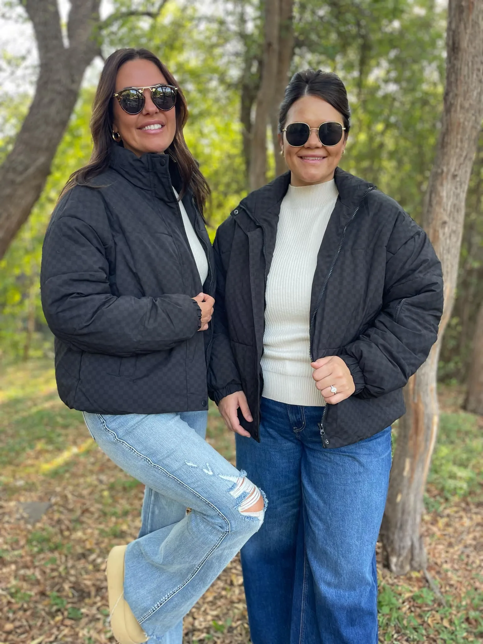 Checkerboard Puffer Jacket