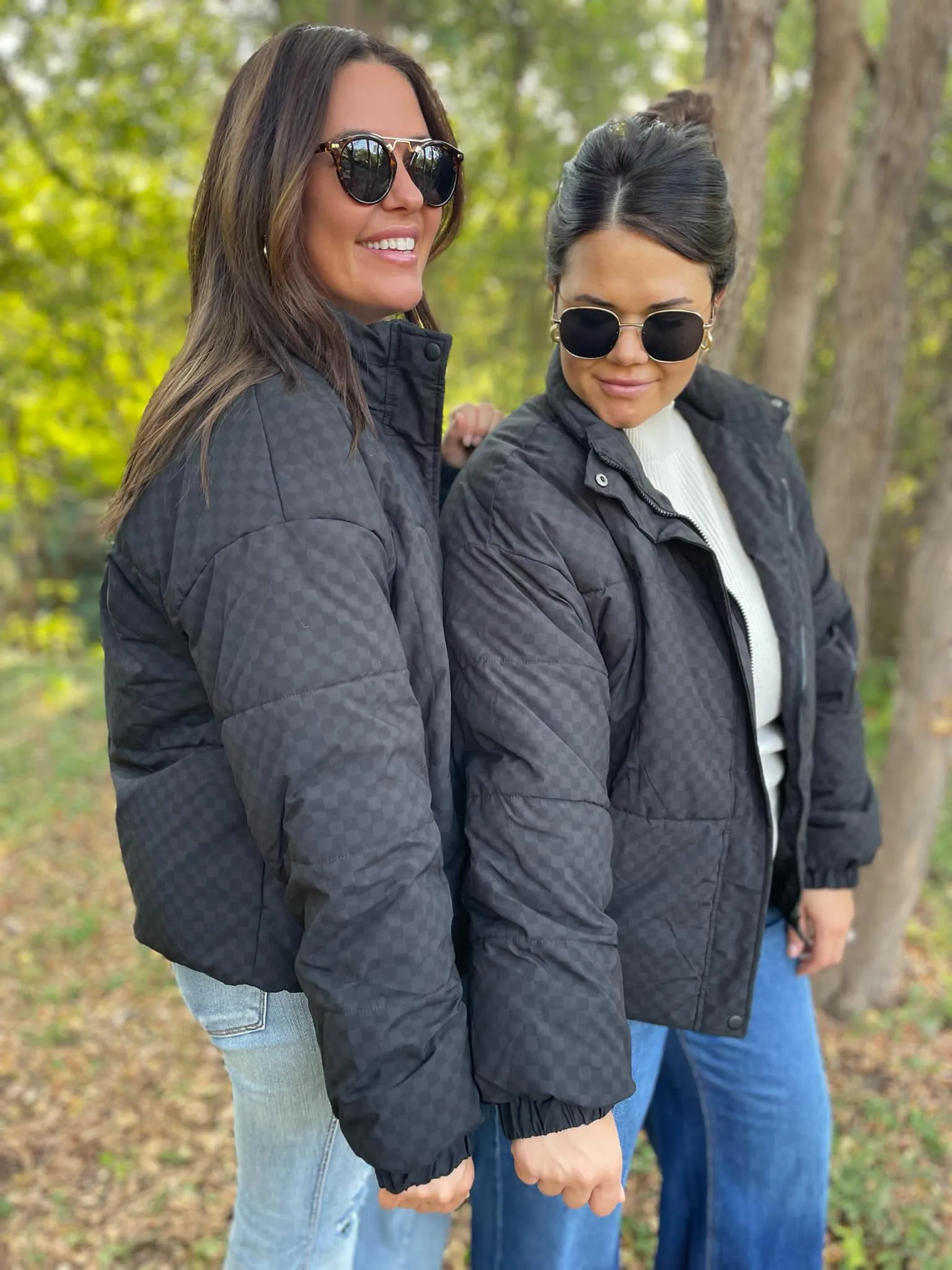 Checkerboard Puffer Jacket
