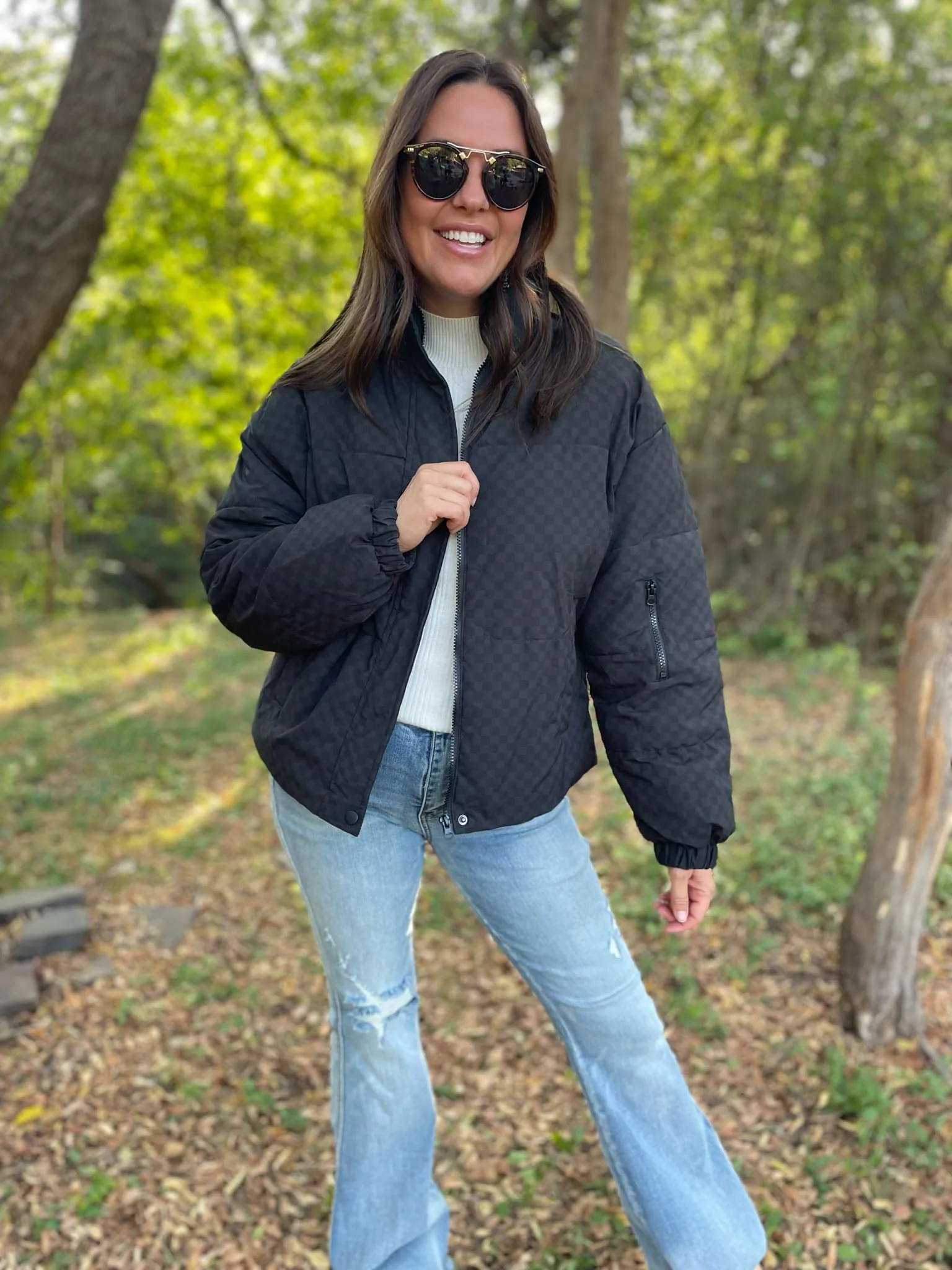 Checkerboard Puffer Jacket
