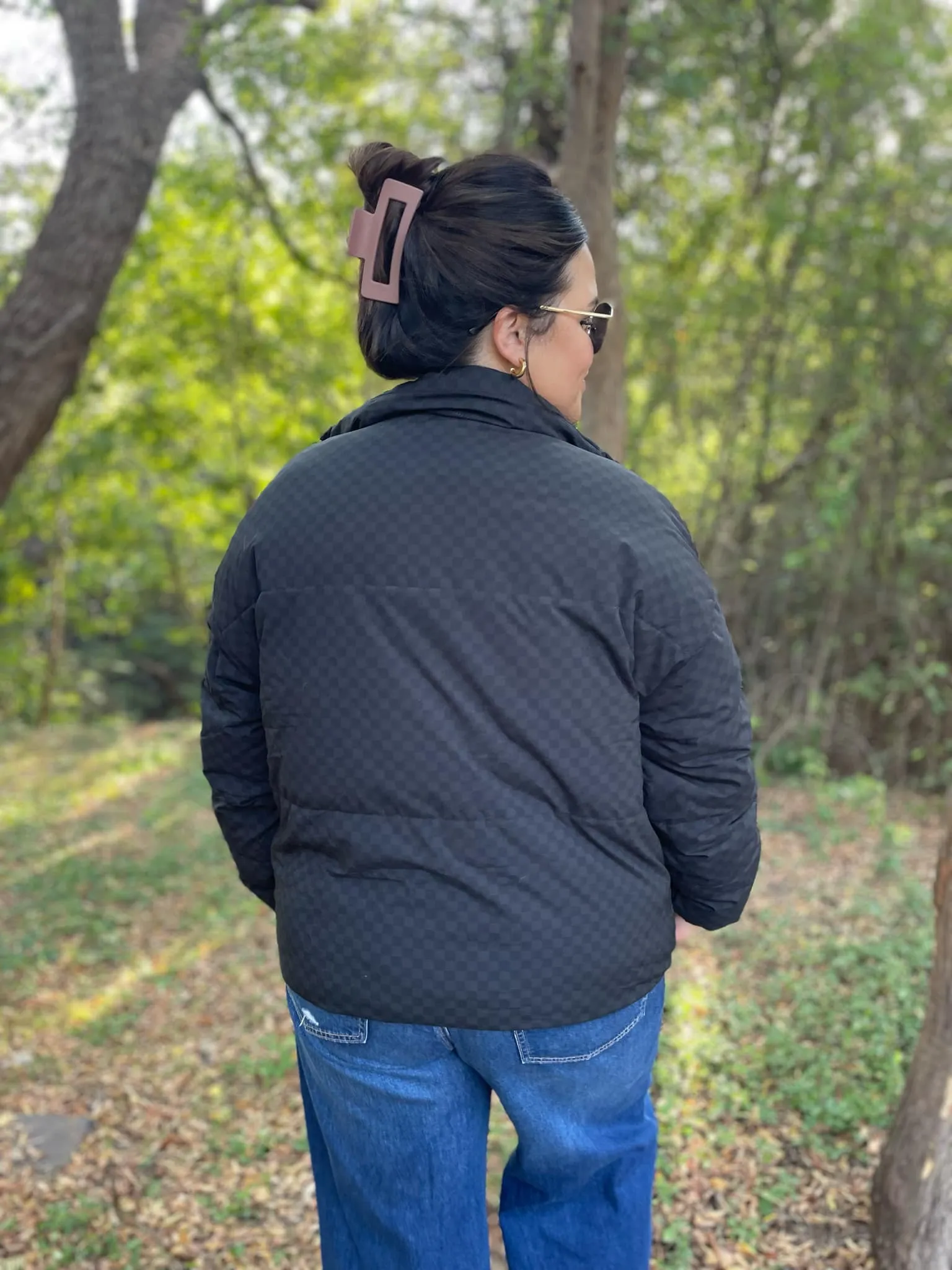 Checkerboard Puffer Jacket