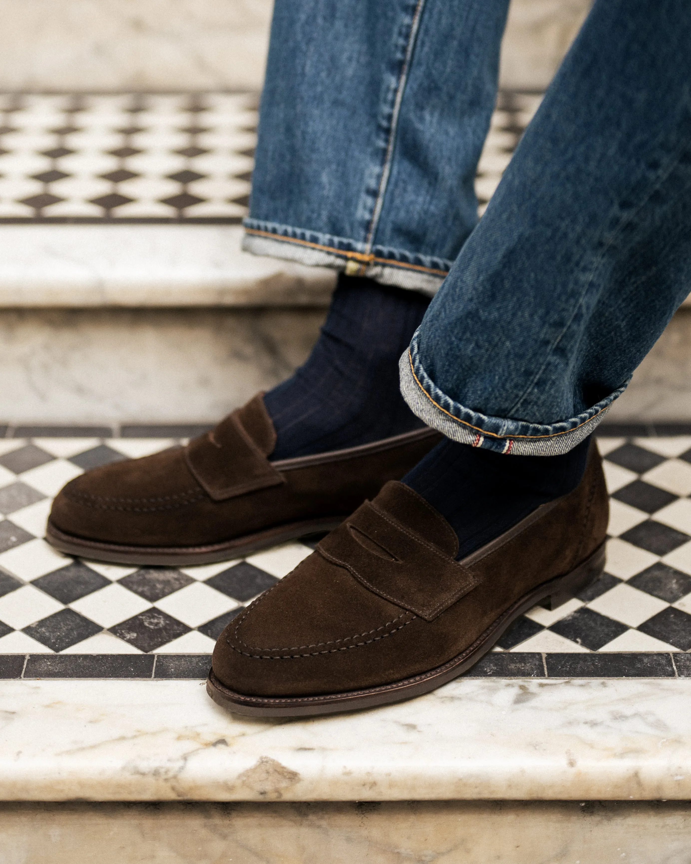 Crockett & Jones Unley Loafer Brown Suede City Sole