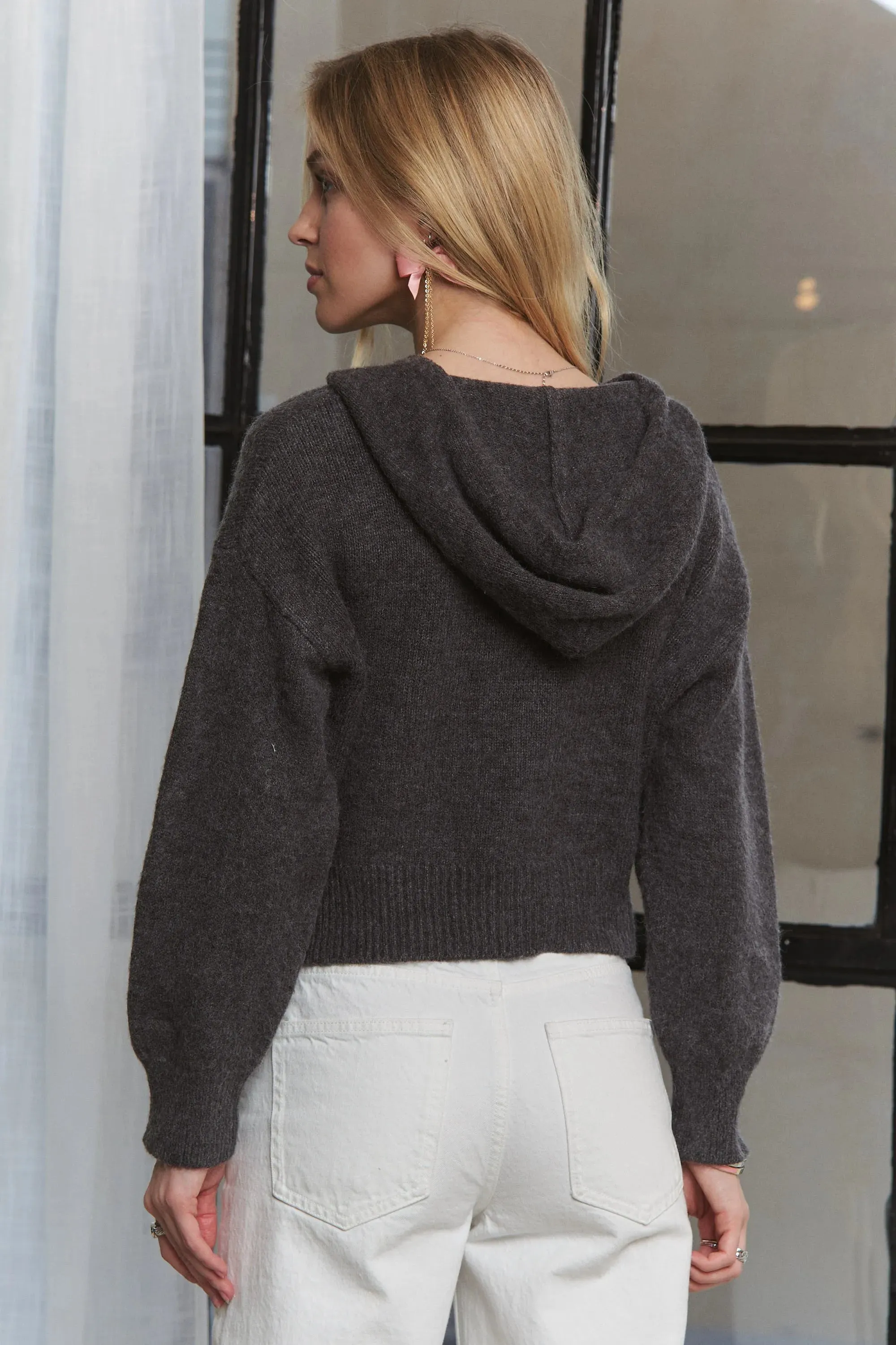 Cropped Hoodie Relaxed Sweater