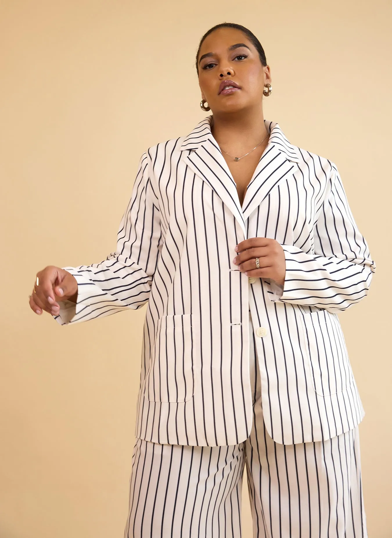 Edith Stripe Oversized Blazer