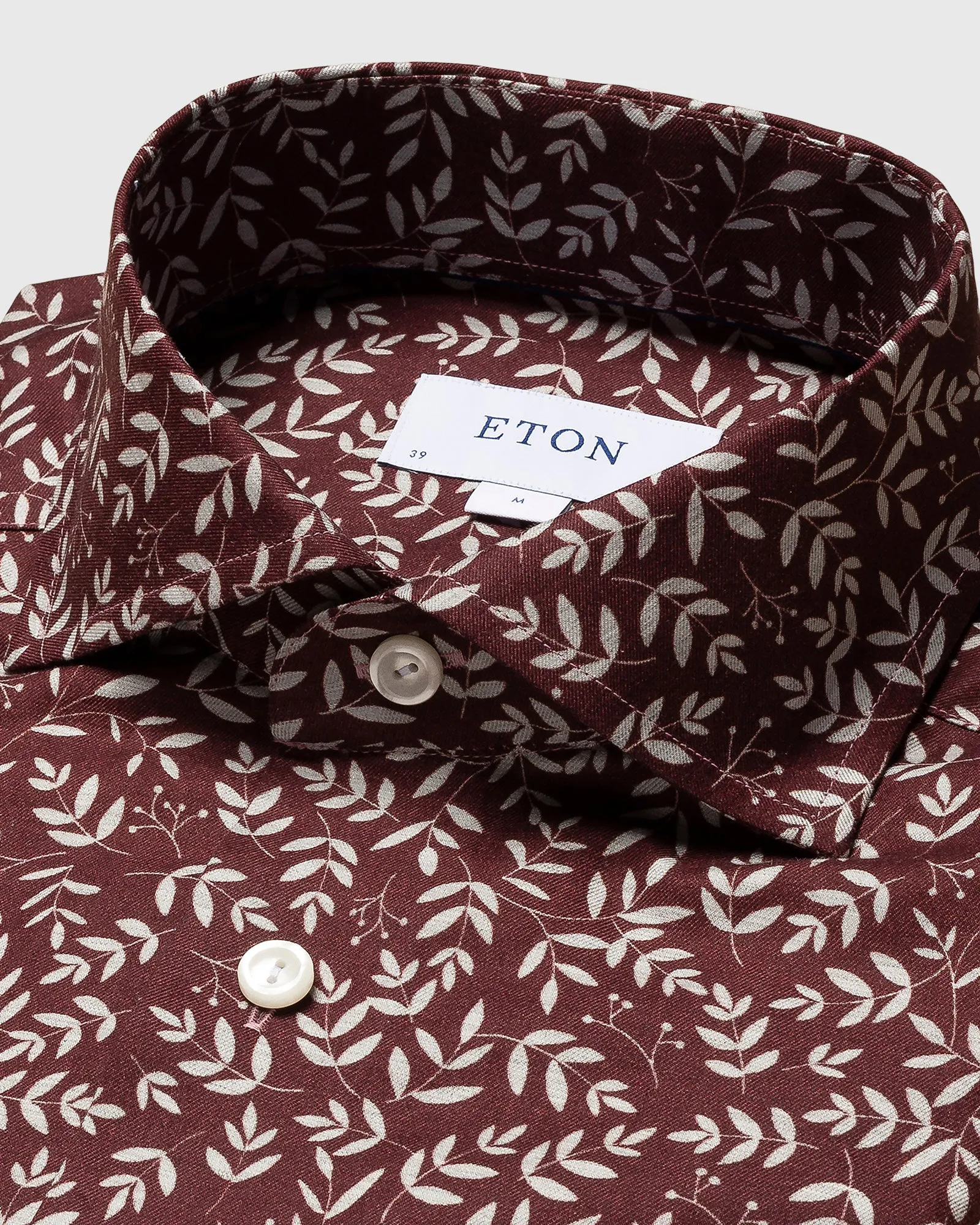 ETON 10000394057 MAROON PRINT SLIM SC SHIRT