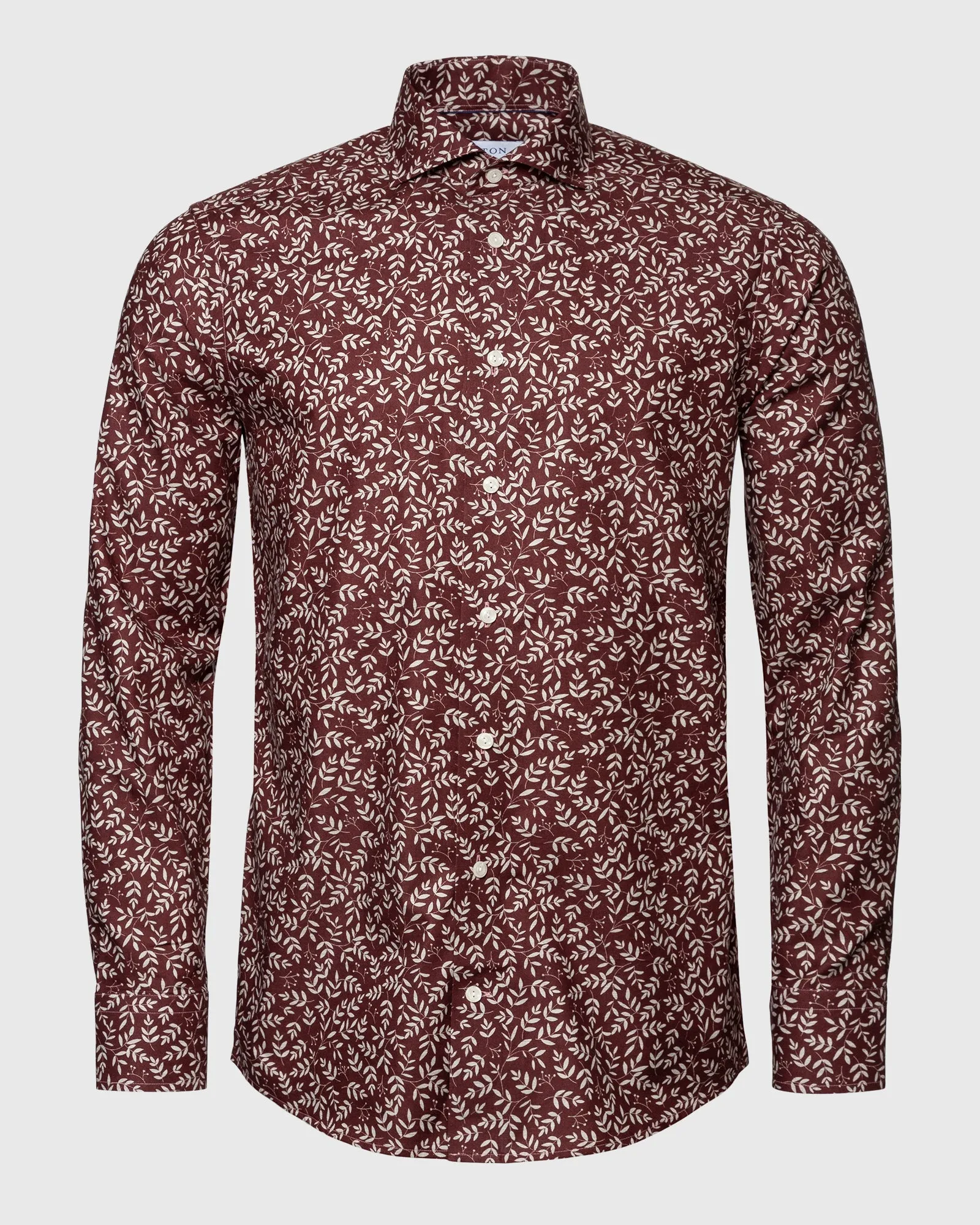 ETON 10000394057 MAROON PRINT SLIM SC SHIRT