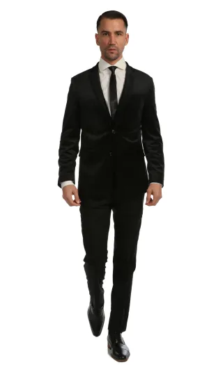 Ferrecci Mens Black MARQUEE Velvet Blazer