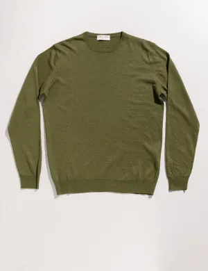 FINAL SALE: Linen/Cotton Crewneck Sweater - Fern Green