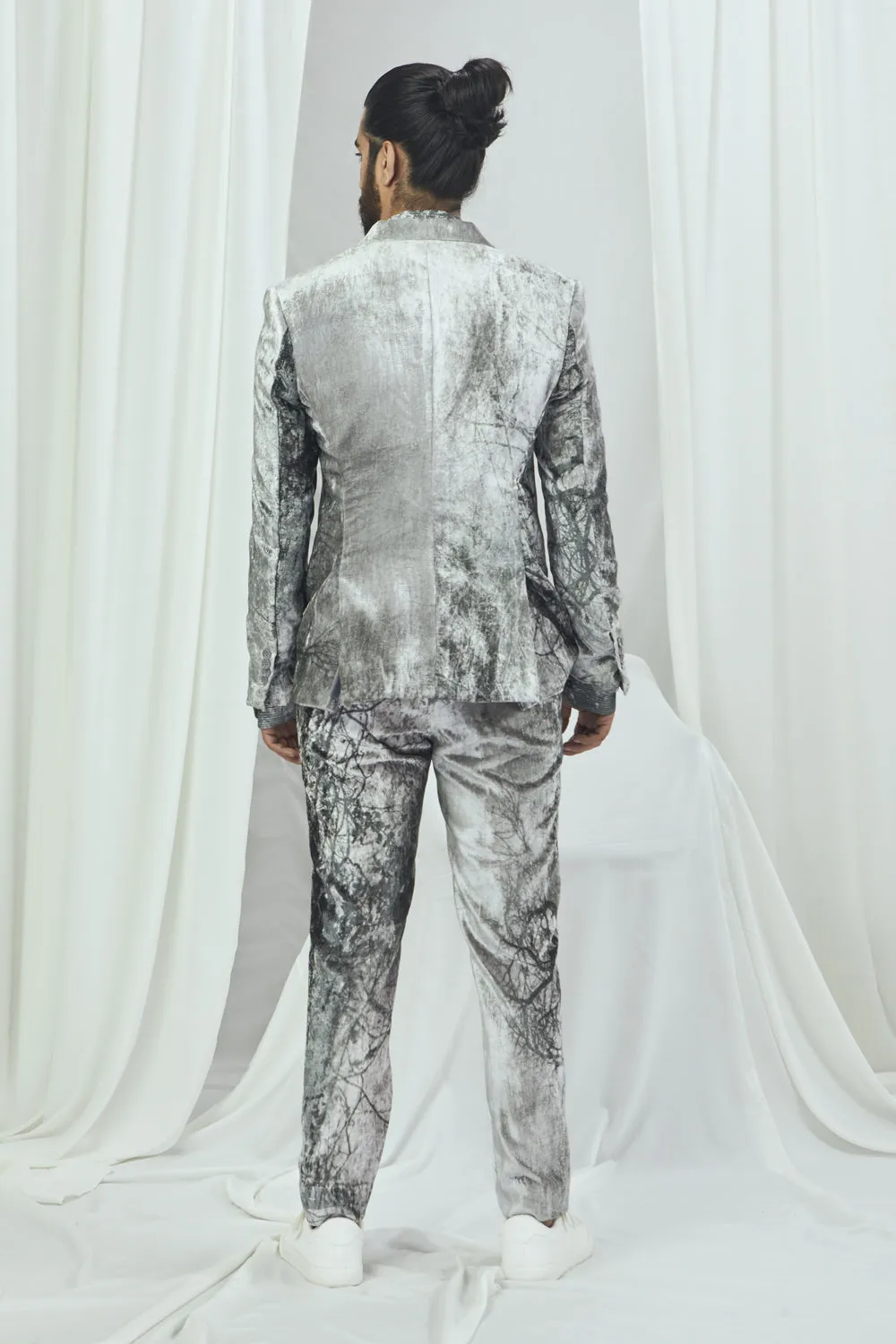 Forest Printed Velvet Blazer