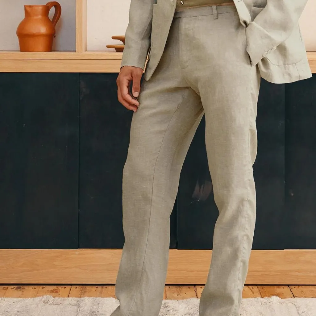 FRESCOBAL CARIOCA 100% Linen Trousers SAGE REG