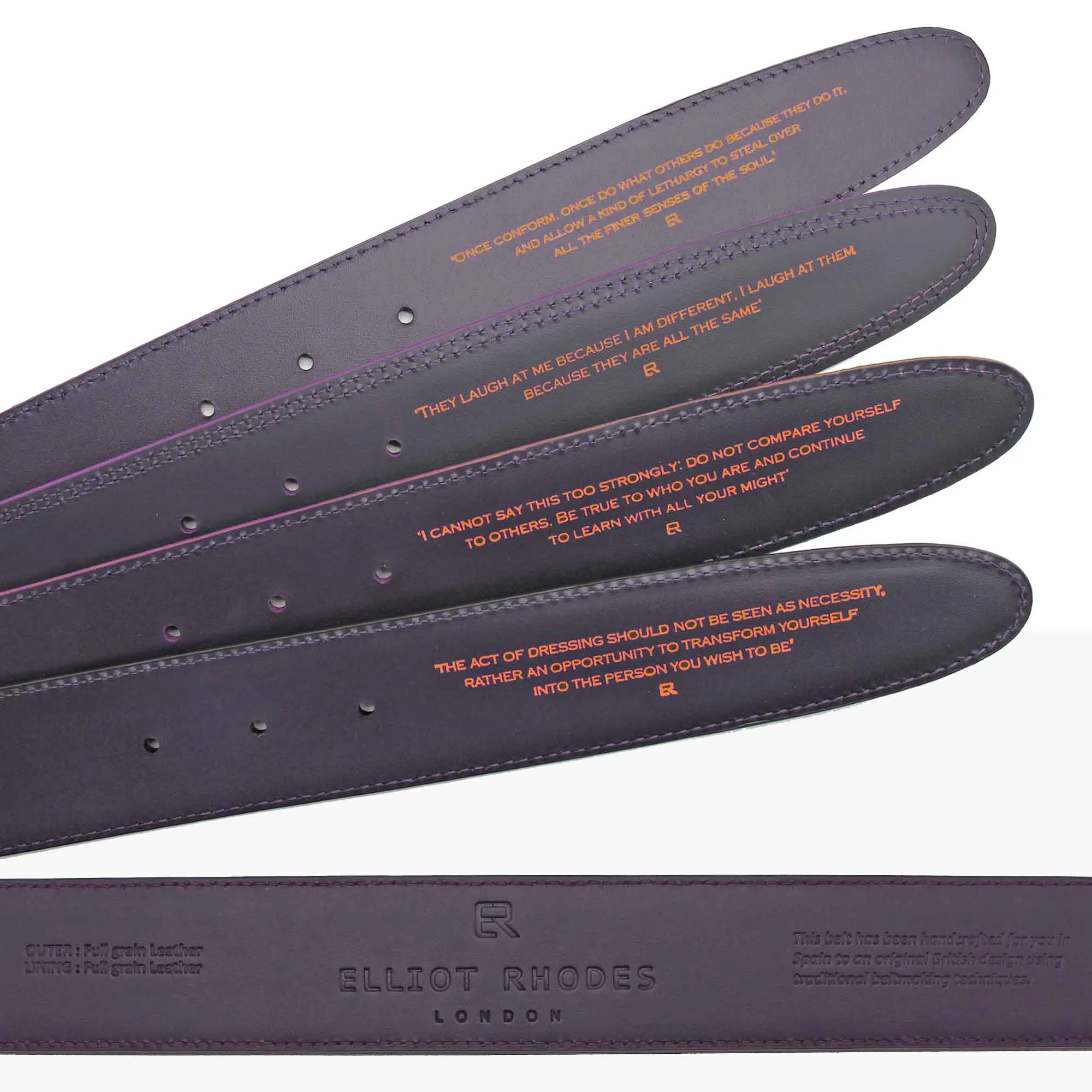 Hancock Dark Choc Suede Contrast Stitch Roller Belt