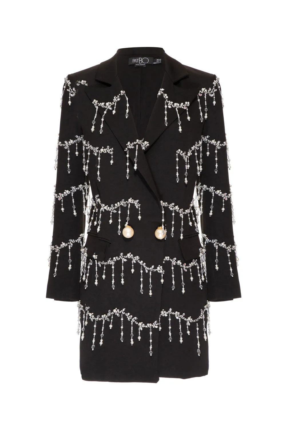Hand-Beaded Blazer Mini Dress