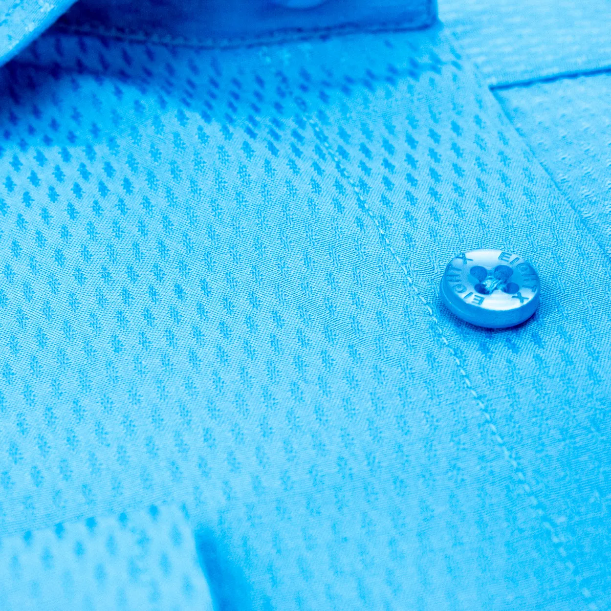 Jacquard Button Down Shirt - Ocean Blue