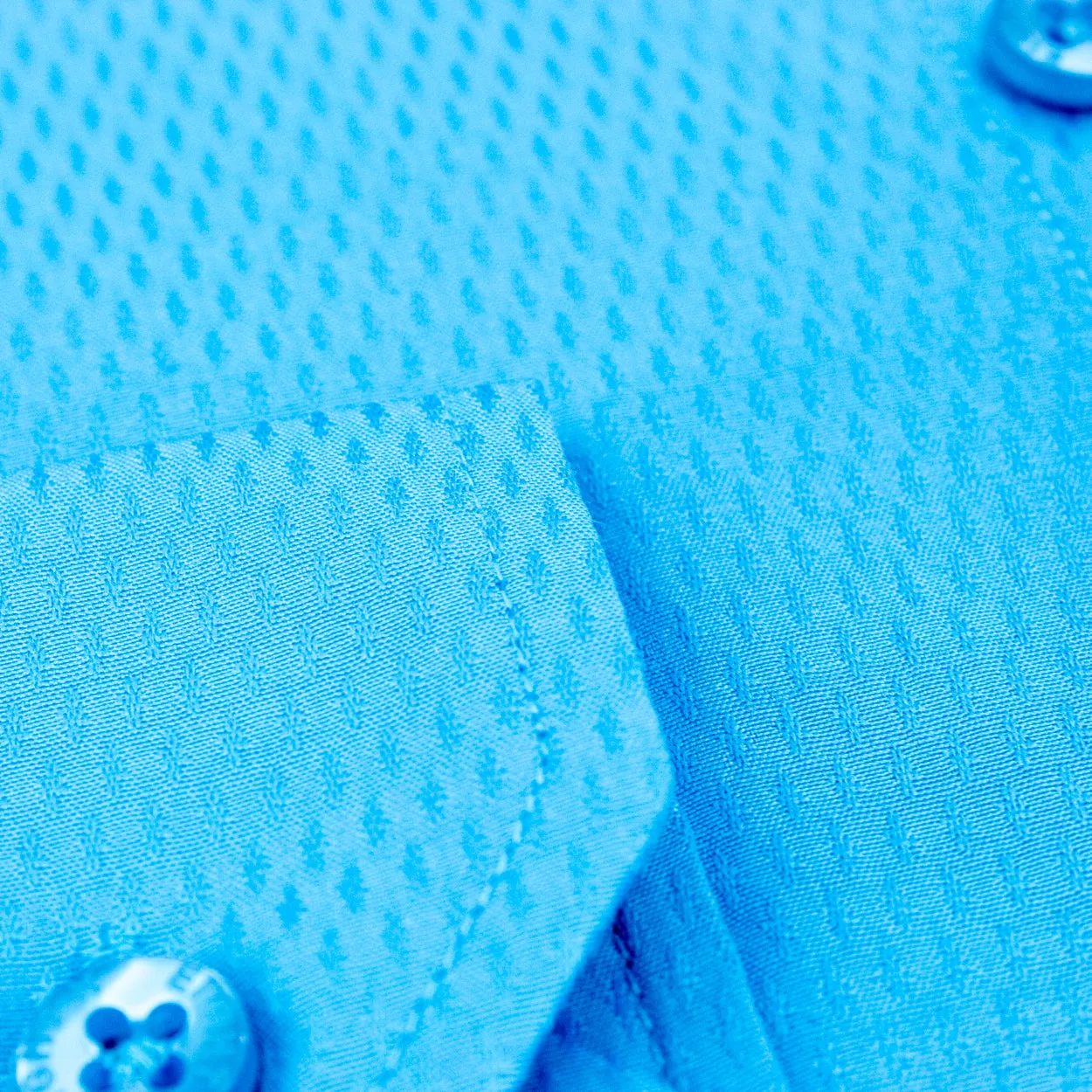 Jacquard Button Down Shirt - Ocean Blue
