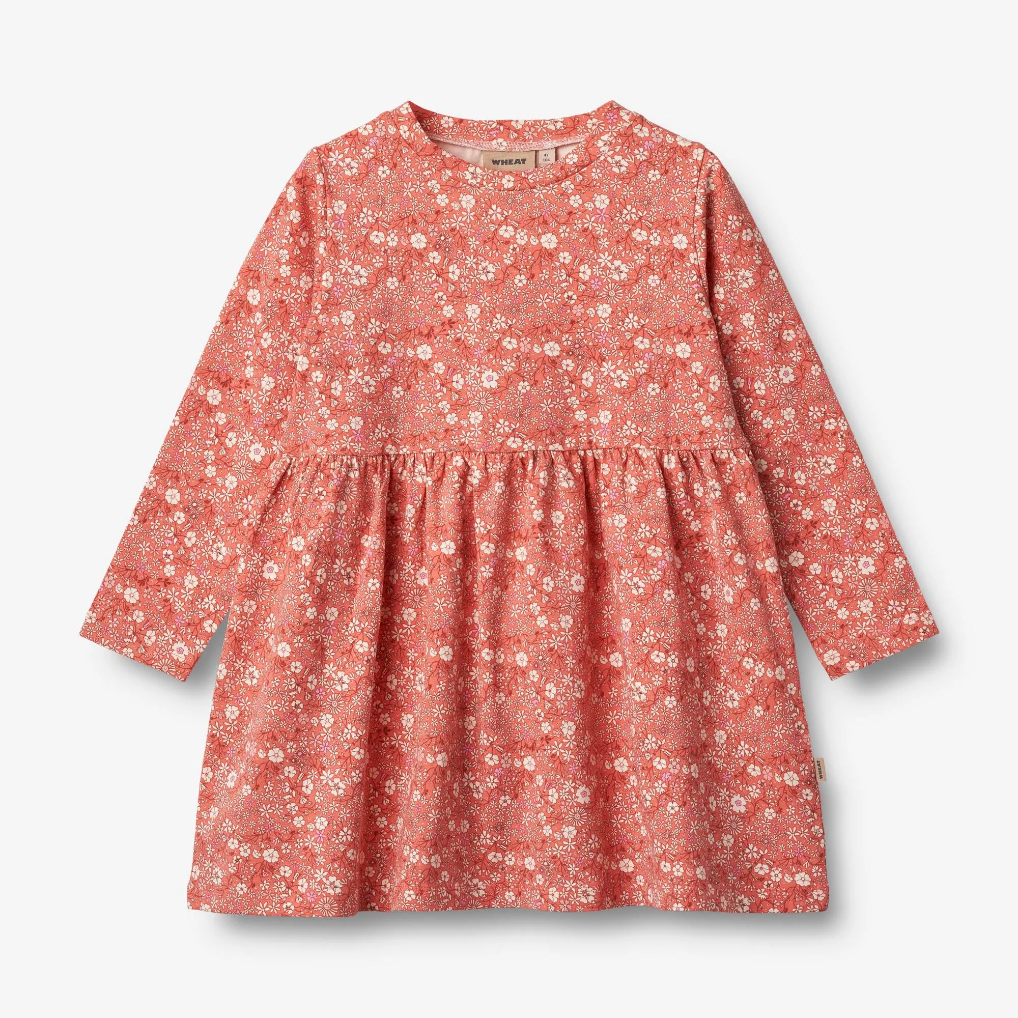 Jersey Dress L/S Sessa - coral flowers