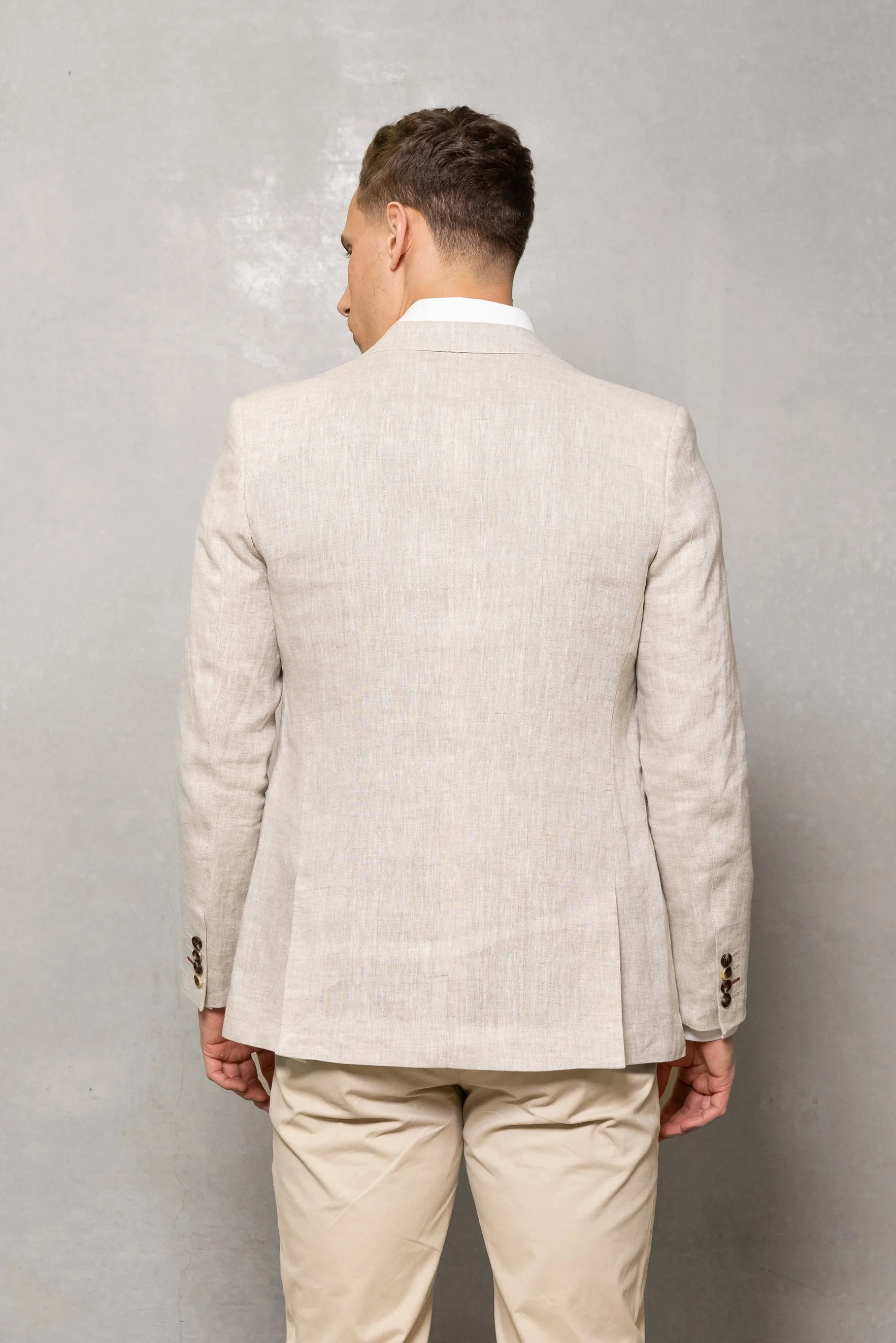 Johnson Linen Blazer: Oatmeal