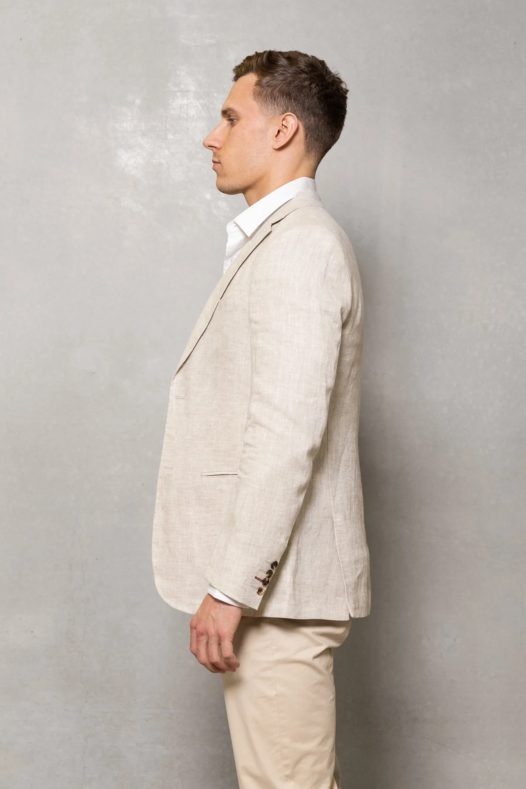 Johnson Linen Blazer: Oatmeal