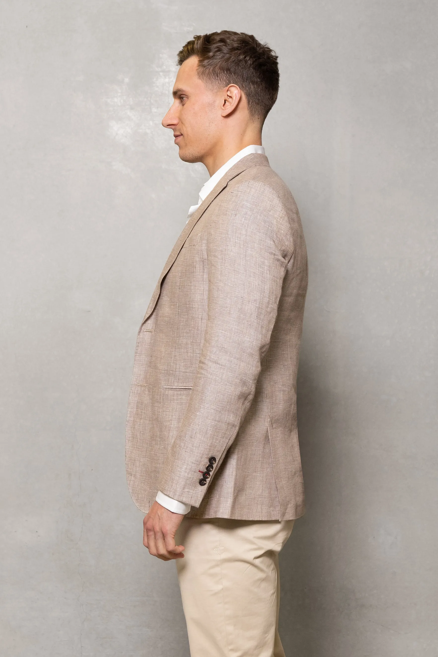 Johnson Linen Houndstooth Blazer: Orion