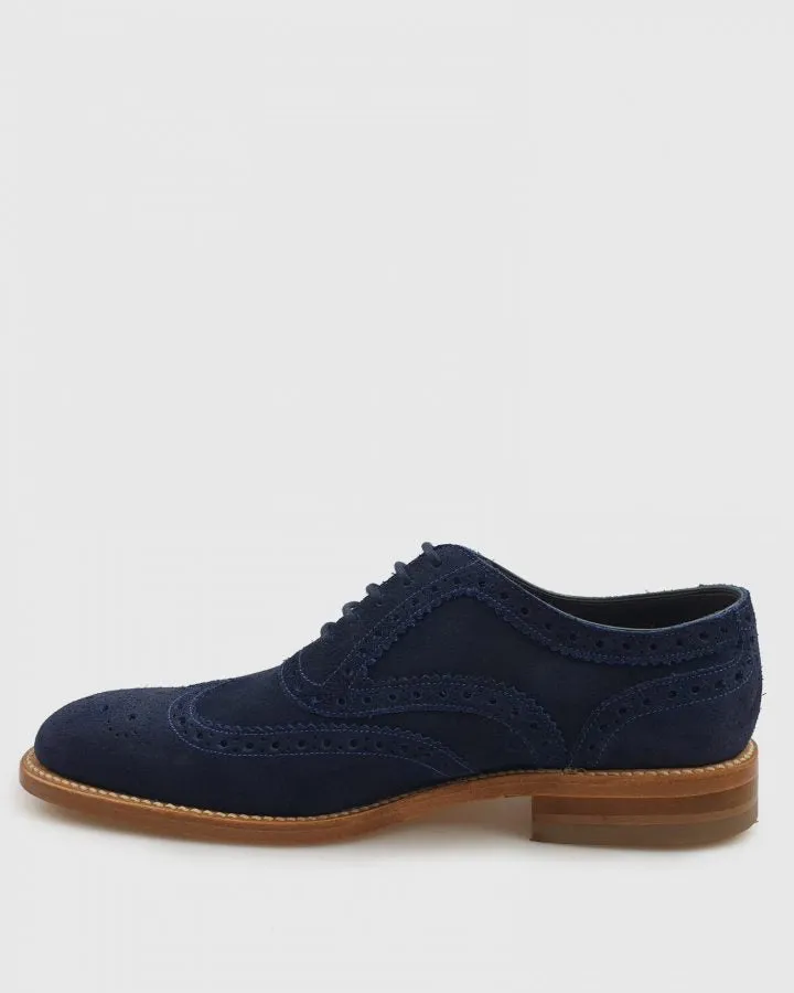 LOAKE RADLEY NAVY GOODYEAR WELTED SUEDE BROGUE SHOES