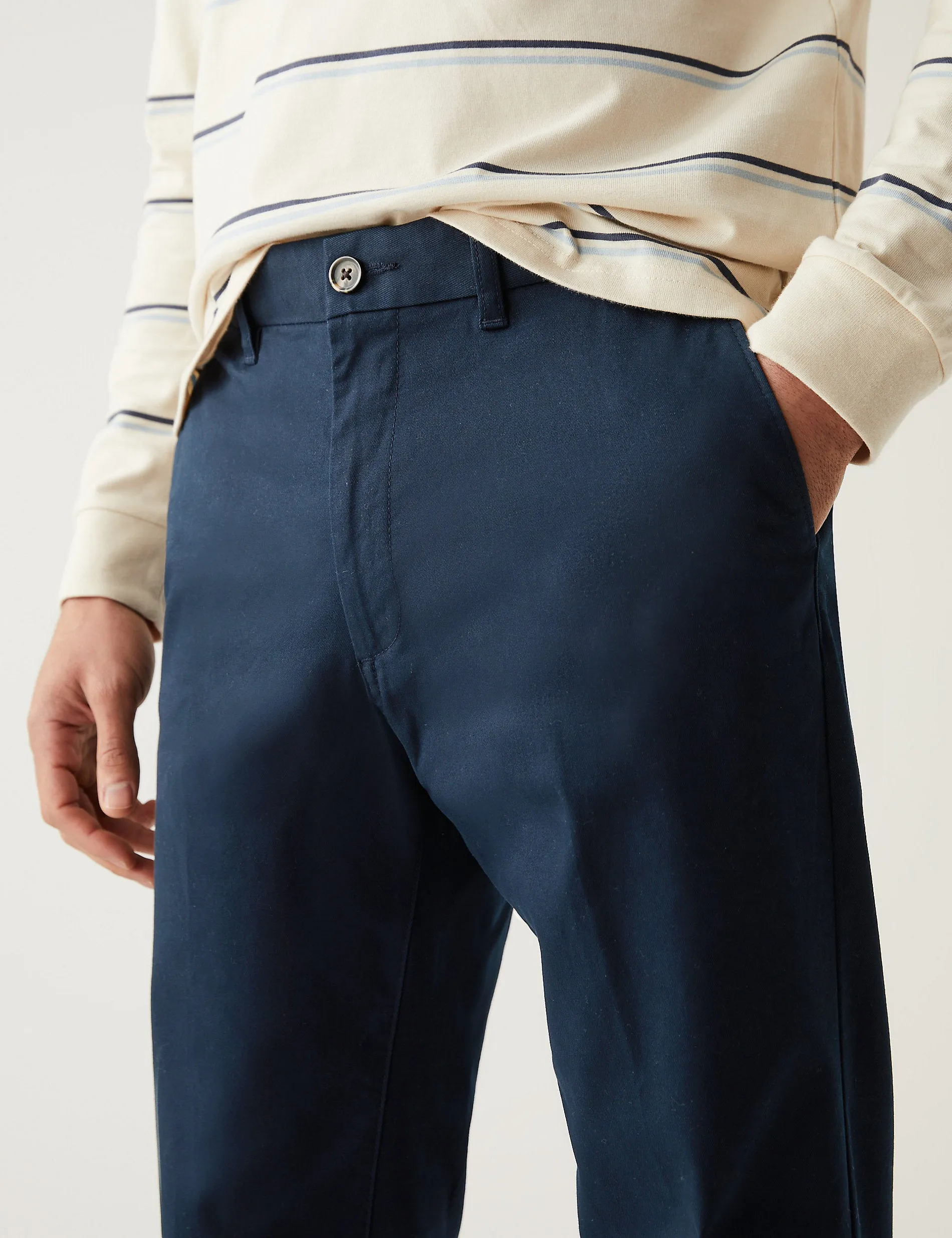 Marks & Spencer Regular Fit Classic Chinos, Navy