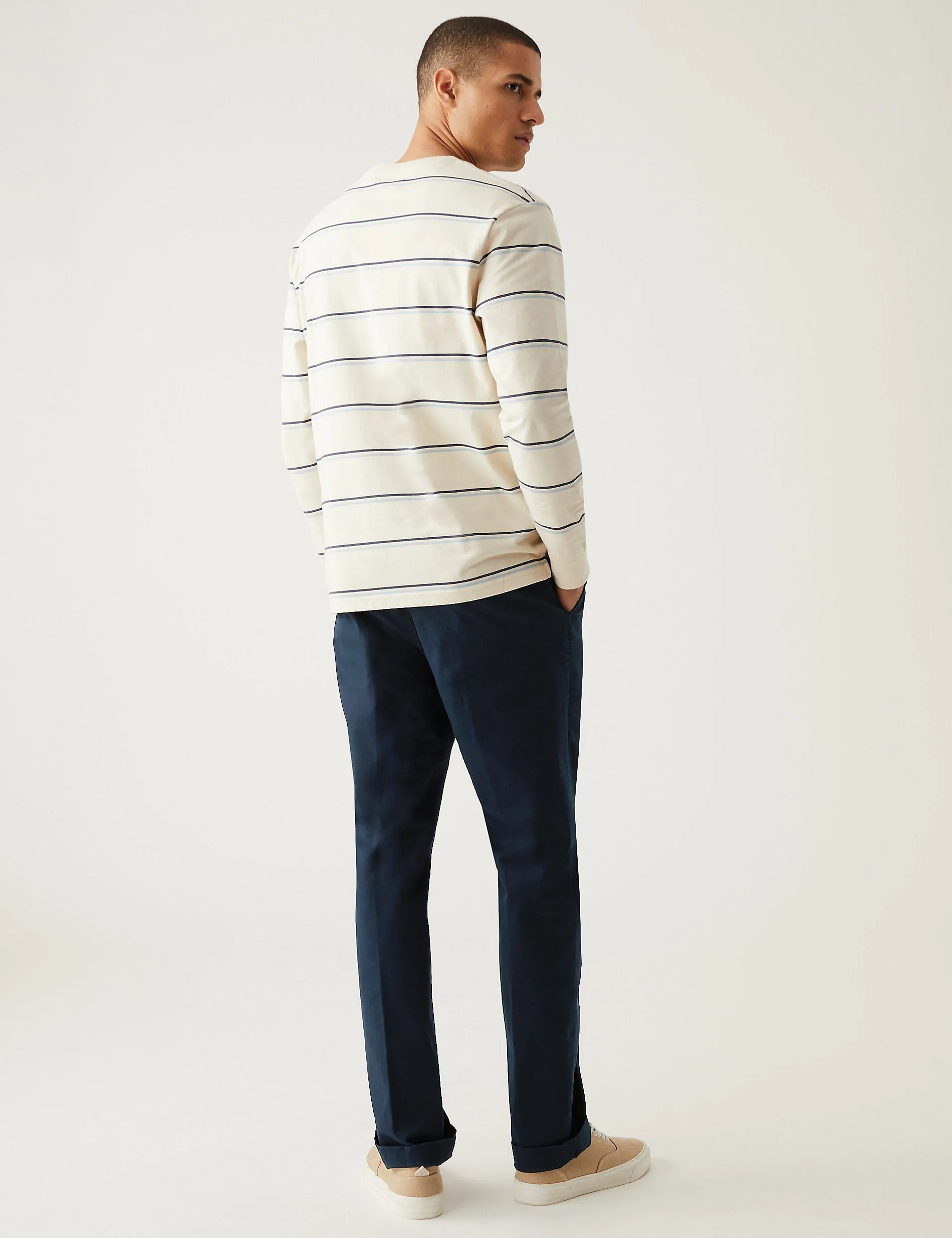 Marks & Spencer Regular Fit Classic Chinos, Navy
