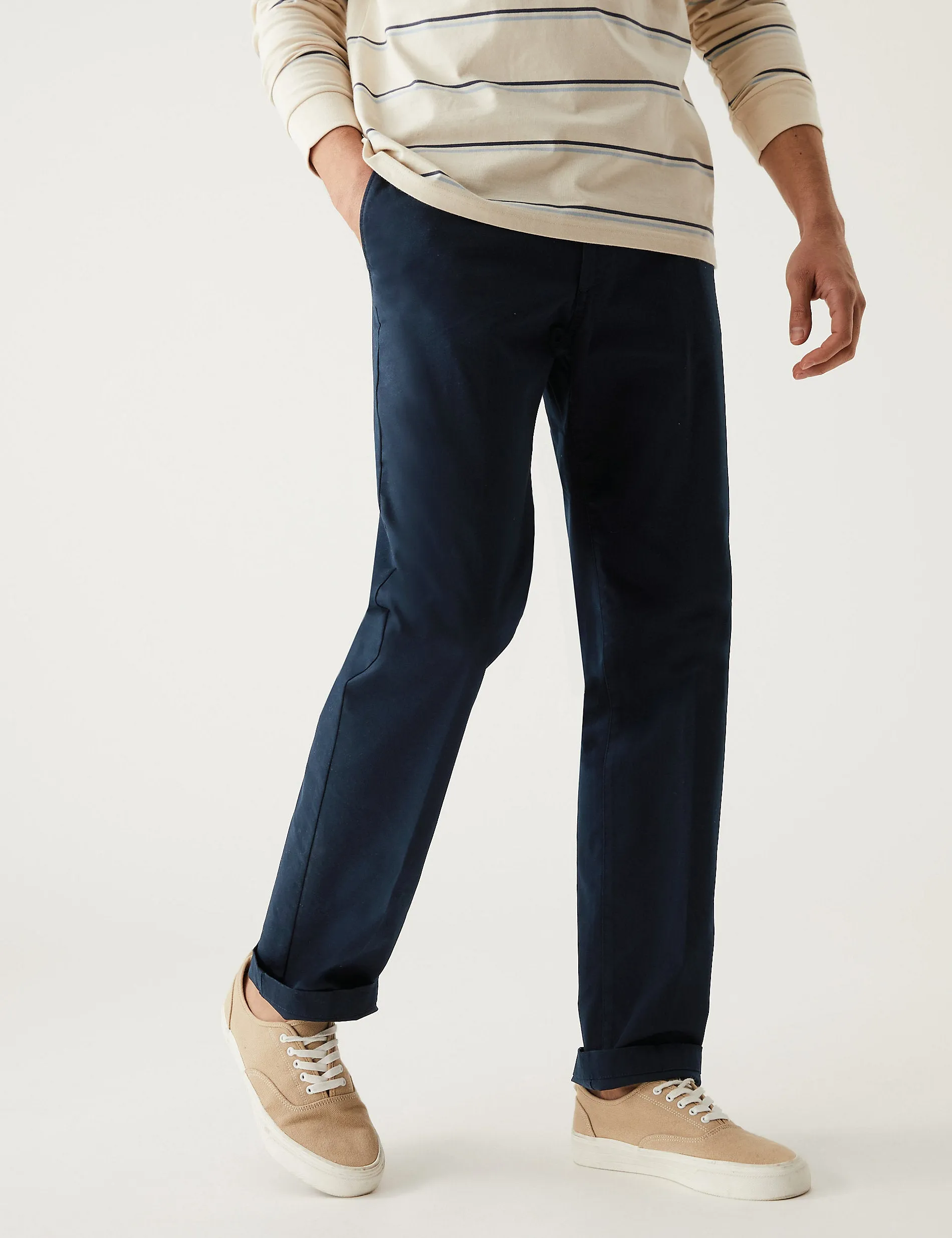 Marks & Spencer Regular Fit Classic Chinos, Navy