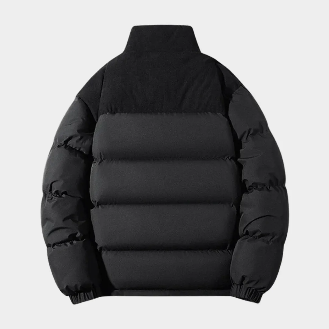 Men's Thick Winter Coat - Solid Color Puffer Jacket, Cotton Padded, Casual Fashion Outerwear, Purple, Black, and More