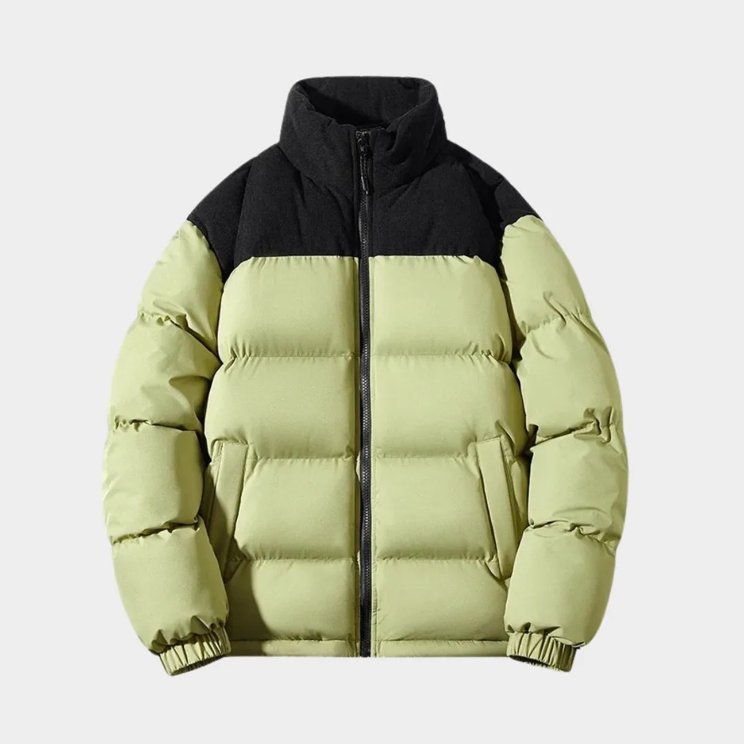 Men's Thick Winter Coat - Solid Color Puffer Jacket, Cotton Padded, Casual Fashion Outerwear, Purple, Black, and More