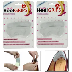 New 2 Pairs Heel Cushion Grips Self Adhesive Pads Women Foot Care Pack One Size