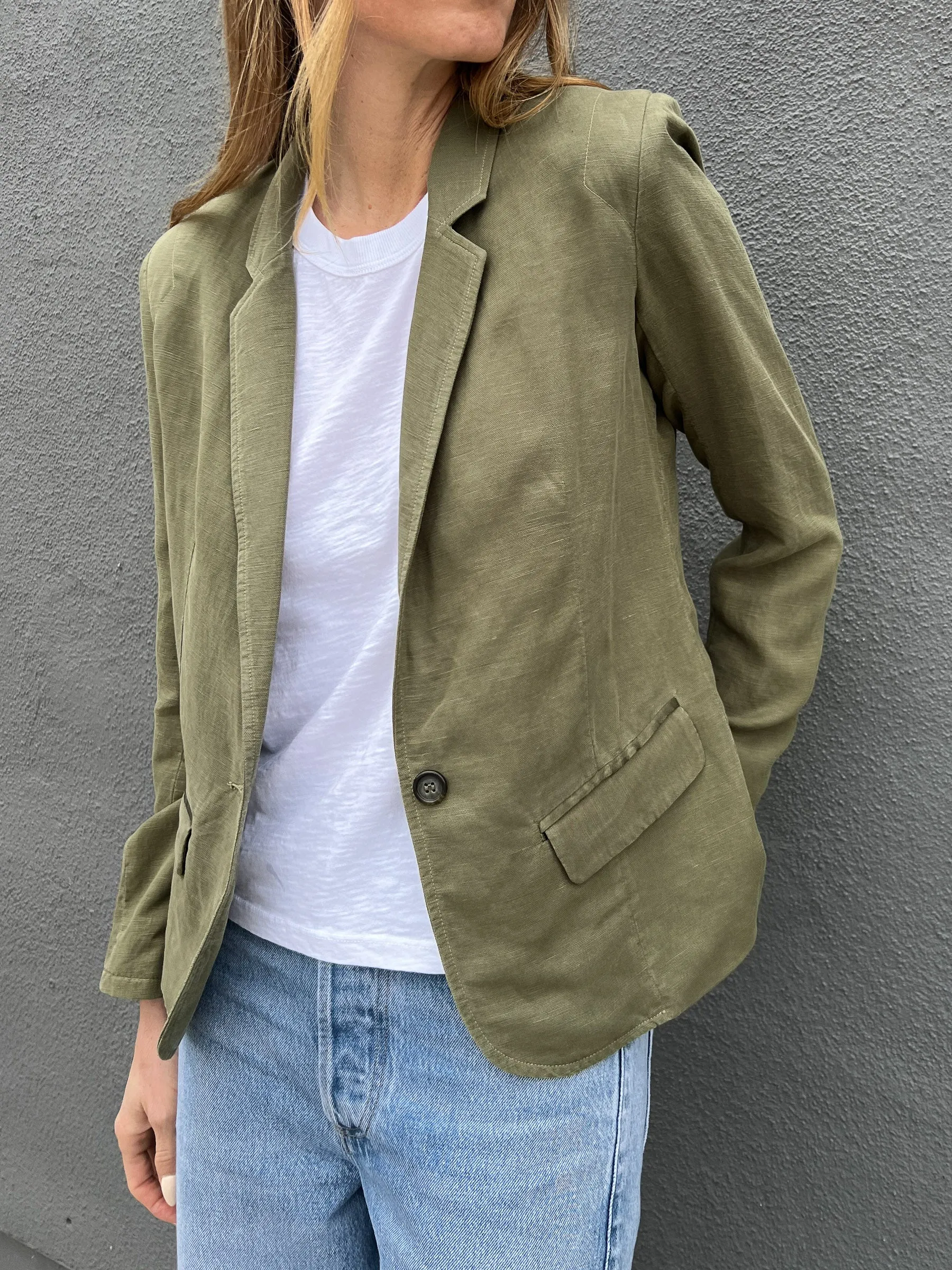Owen Blazer in Linen - Military