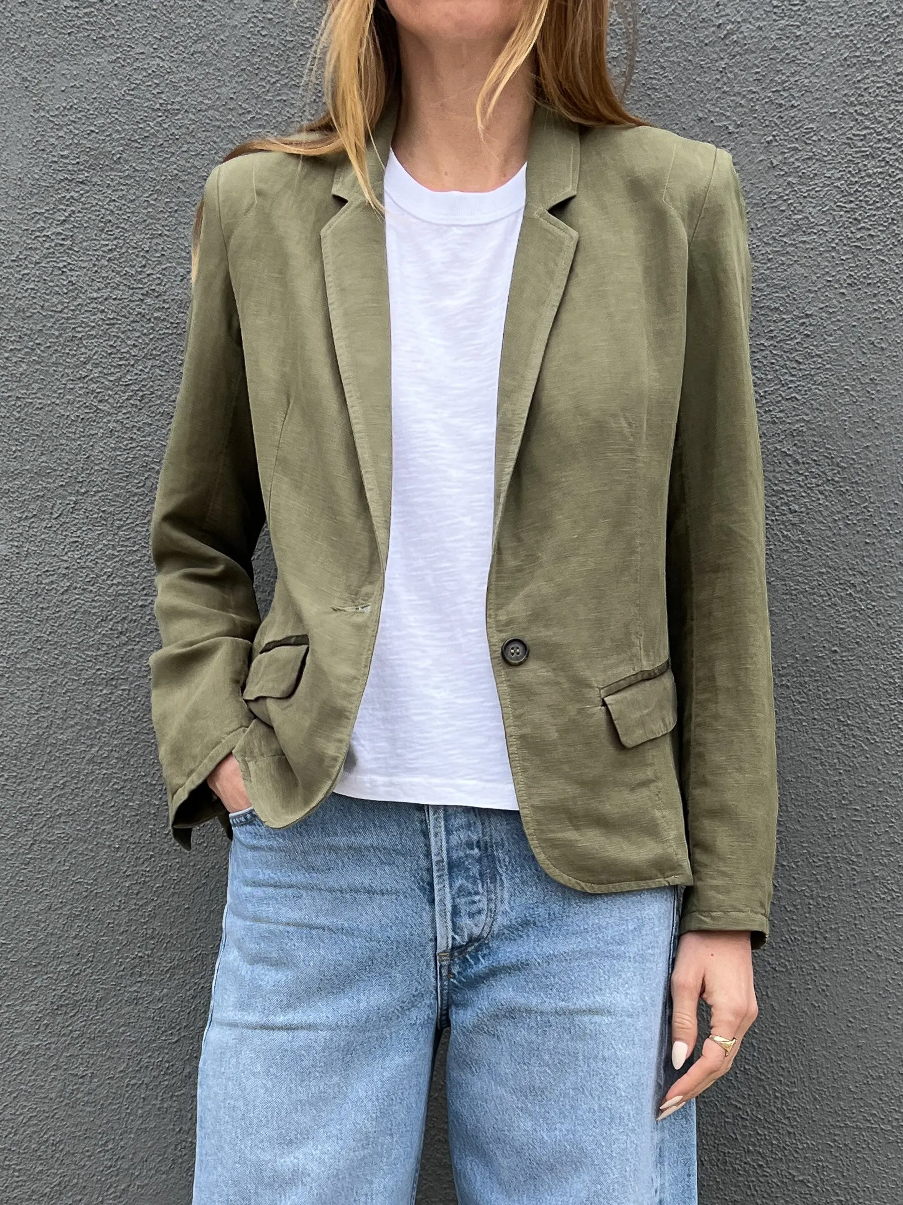 Owen Blazer in Linen - Military